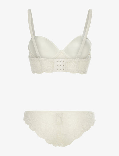 Ensemble soutien-gorge bustier - ecru - 2