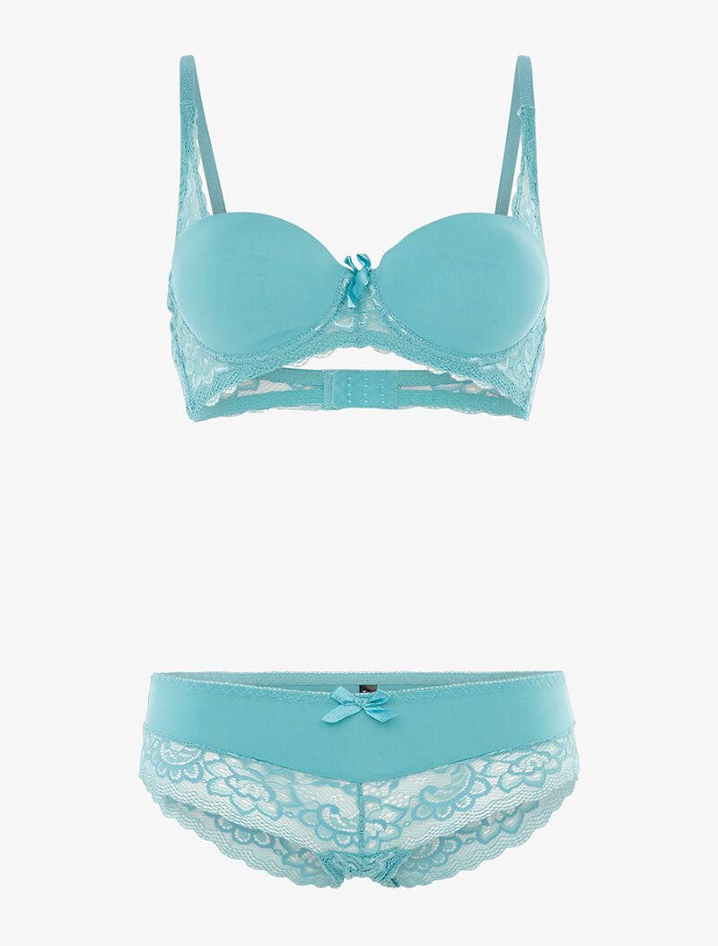 Ensemble emboîtant bi matière - turquoise - 3