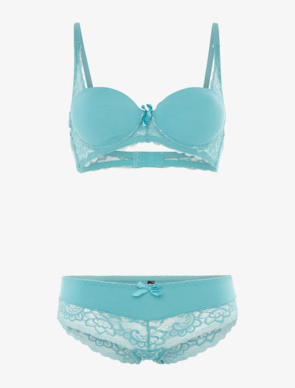 Ensemble emboîtant bi matière - turquoise - 3
