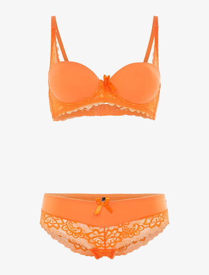 Ensemble emboîtant bi matière - orange - 1