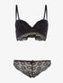 Ensemble à broderies motifs fleurs - noir - 3