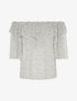 Blouse transparente mouchetée - blanc - 1