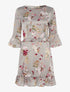 Robe satinée à taille volantée - gris - 3