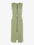 Robe longue légère à zip - kaki - 1