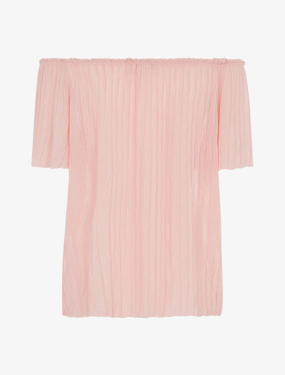 Top gaufré transparent - saumon - 2