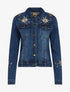 Veste en jean à broderie dos et manches - denim foncé - 3