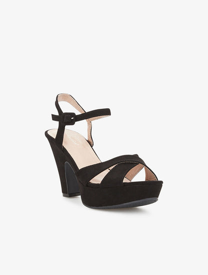 Sandales basiques à ganses croisées - noir - 2