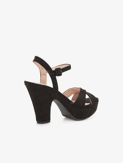 Sandales basiques à ganses croisées - noir - 4