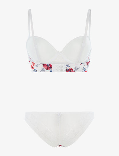 Ensemble imprimé floral et culotte - blanc - 2