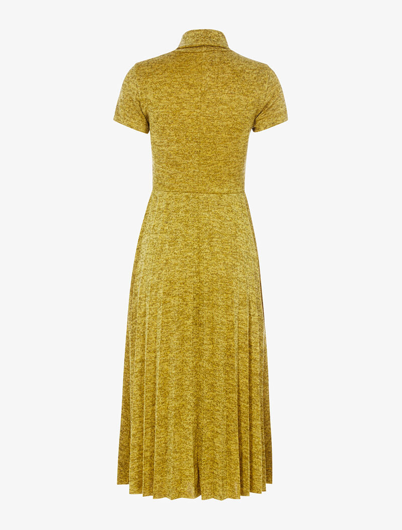 Robe gaufrée effet tweed - moutarde chiné - 2