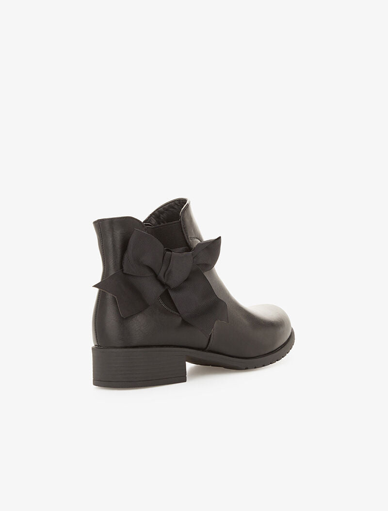 Bottines à rubans noeuds décoratifs - noir - 4