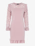 Robe à poitrine et manches en dentelle - vieux rose - 1