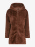 Manteau zippé en fourrure synthétique - marron - 1