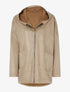 Sweat zippé oversize à capuche - camel clair - 1