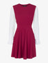 Robe patineuse effet de superposition - bordeaux - 1