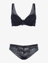 Ensemble en dentelle et décolleté en V - noir - 1
