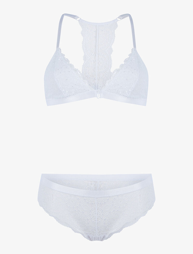 Ensemble soutien gorge sans armatures - blanc - 1