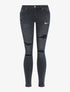 Jean skinny à empiècement - noir - 1
