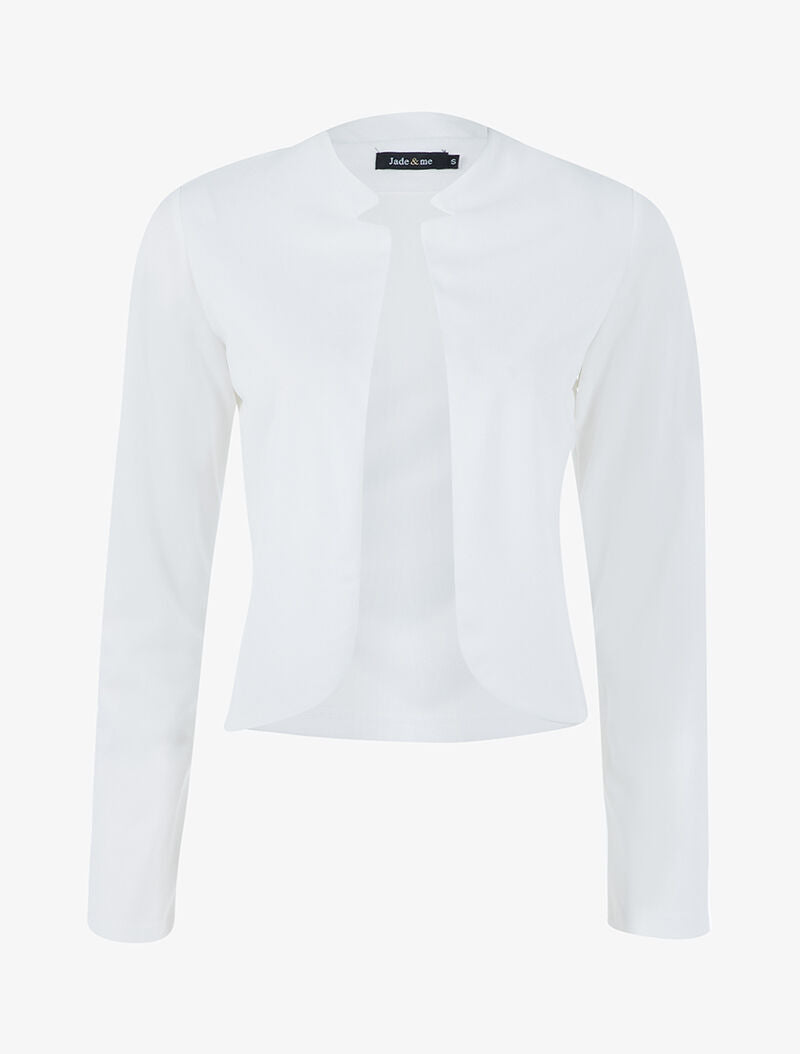 Veste courte à col cranté - blanc - 1
