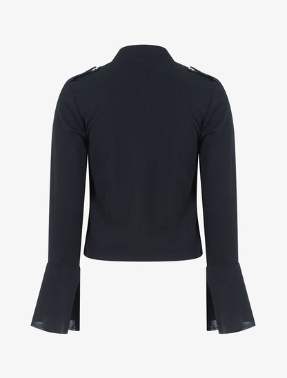 Veste boutonnée à bords coupe franche - noir - 2