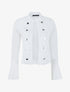 Veste boutonnée à bords coupe franche - blanc - 1