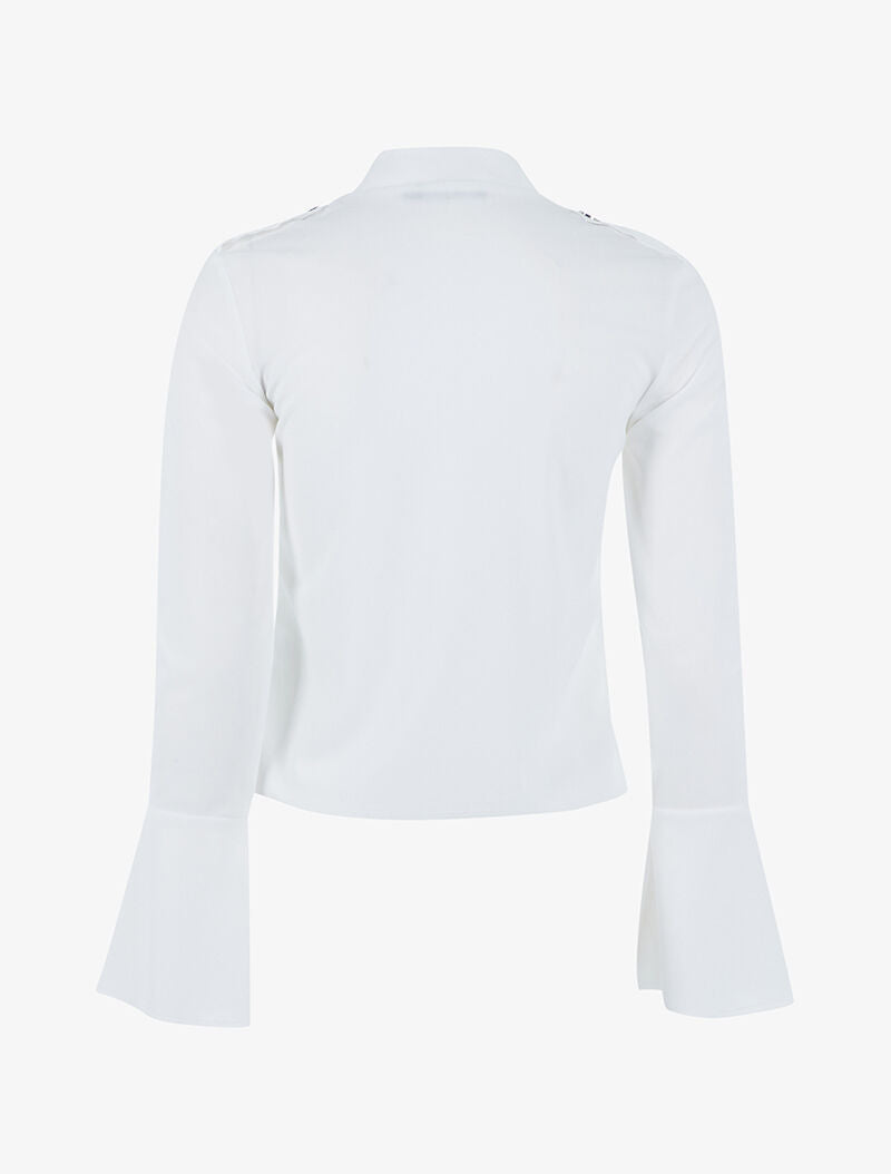 Veste boutonnée à bords coupe franche - blanc - 2