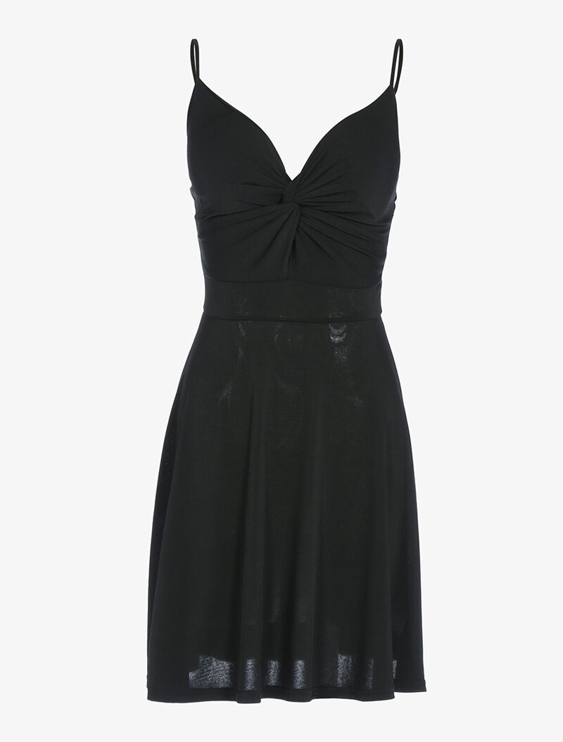 Robe à décolleté coeur torsadée - noir - 1