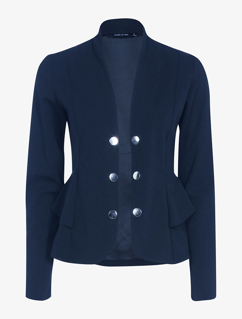 Veste à côtés volantés - marine - 1