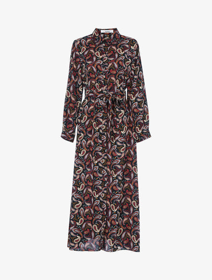 Robe longue à imprimé cachemire - noir - 3