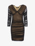 Robe en tulle plissée - camel/noir - 3