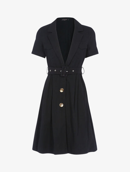 Robe patineuse à boutons contrastants - noir - 3