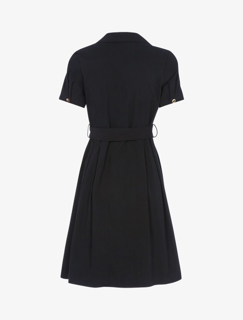 Robe patineuse à boutons contrastants - noir - 2