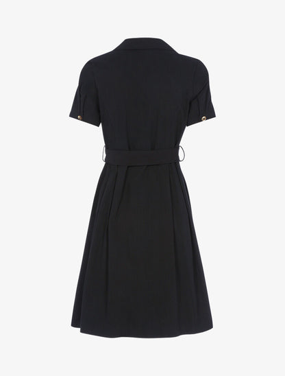 Robe patineuse à boutons contrastants - noir - 2