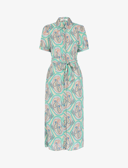 Robe longue à imprimé cachemire - vert - 3