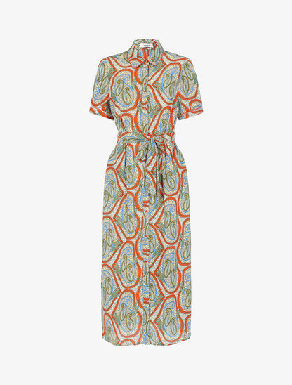 Robe longue à imprimé cachemire - orange - 3