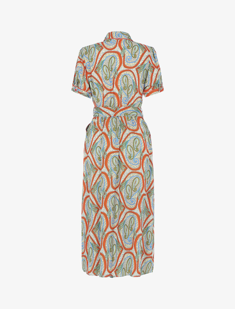 Robe longue à imprimé cachemire - orange - 2