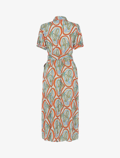 Robe longue à imprimé cachemire - orange - 2