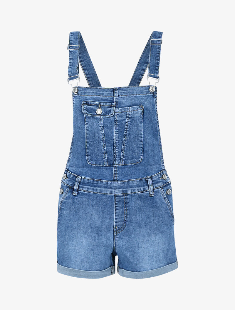 Salopette short ajustée - denim clair - 1