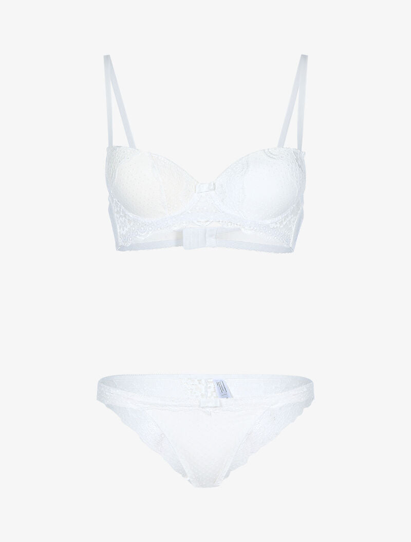 Ensemble bi matière - ecru - 3