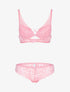 Ensemble en dentelle festonnée fleurie - rose - 3