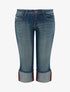 Bermuda délavé à écussons brodés - bleu denim - 3