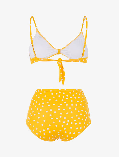 Bikini à imprimé pois - jaune - 2