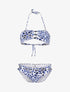 Bikini à découpes imprimé léopard - bleu - 1