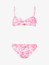 Bikini à imprimé délavé - rose - 3