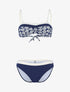Bikini bicolore et haut imprimé - marine/écru - 1