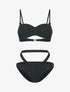 Bikini à balconnet texturé et pailleté - noir - 3