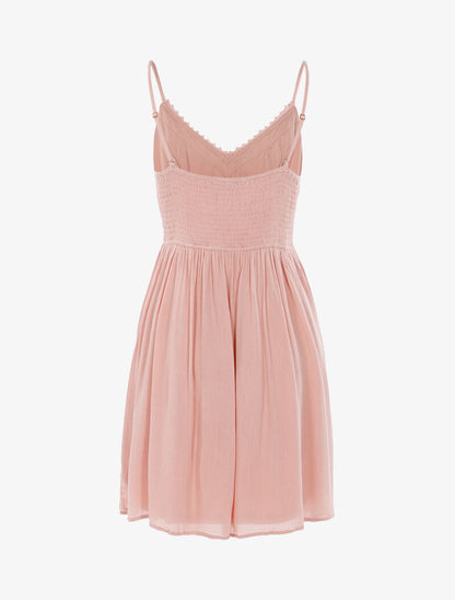 Robe à détails crochet - rose - 2