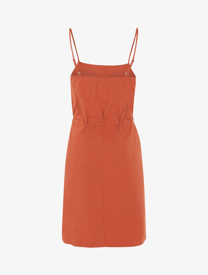 Robe à poitrine ornée de poches - orange - 3