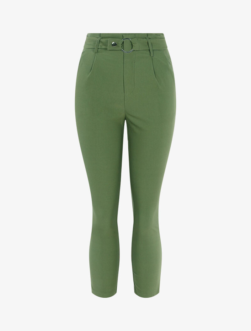 Einfarbige 7/8-Hose - Kaki