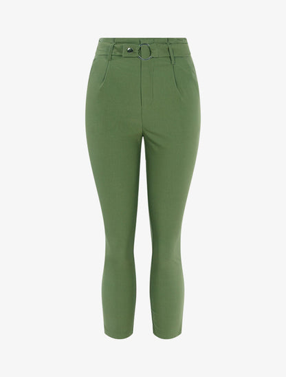 Einfarbige 7/8-Hose - Kaki